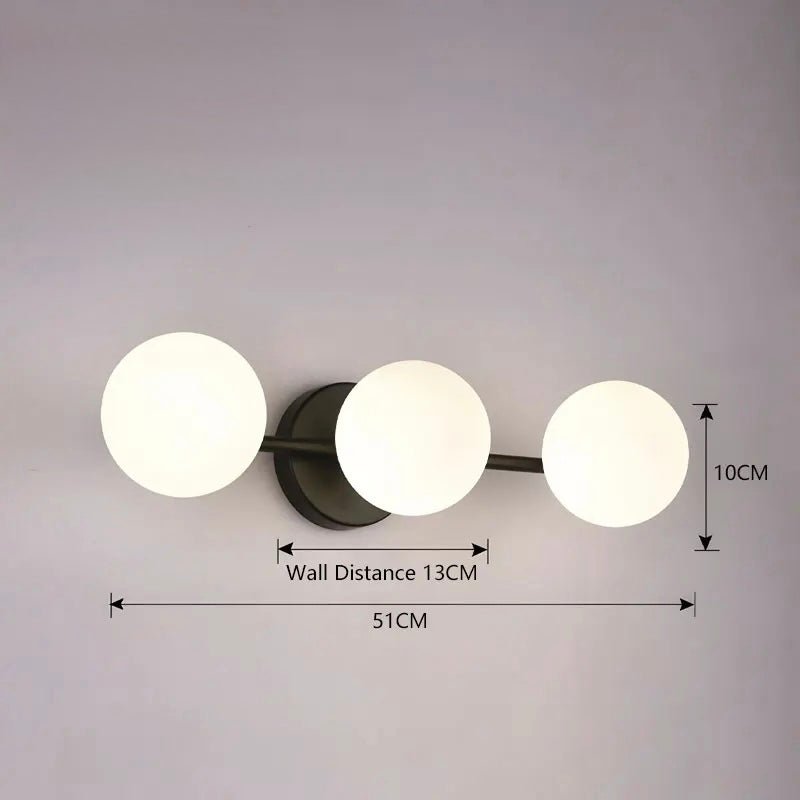 Applique Murale Lunaria | Boule de Verre Dépolie, LED Incluse