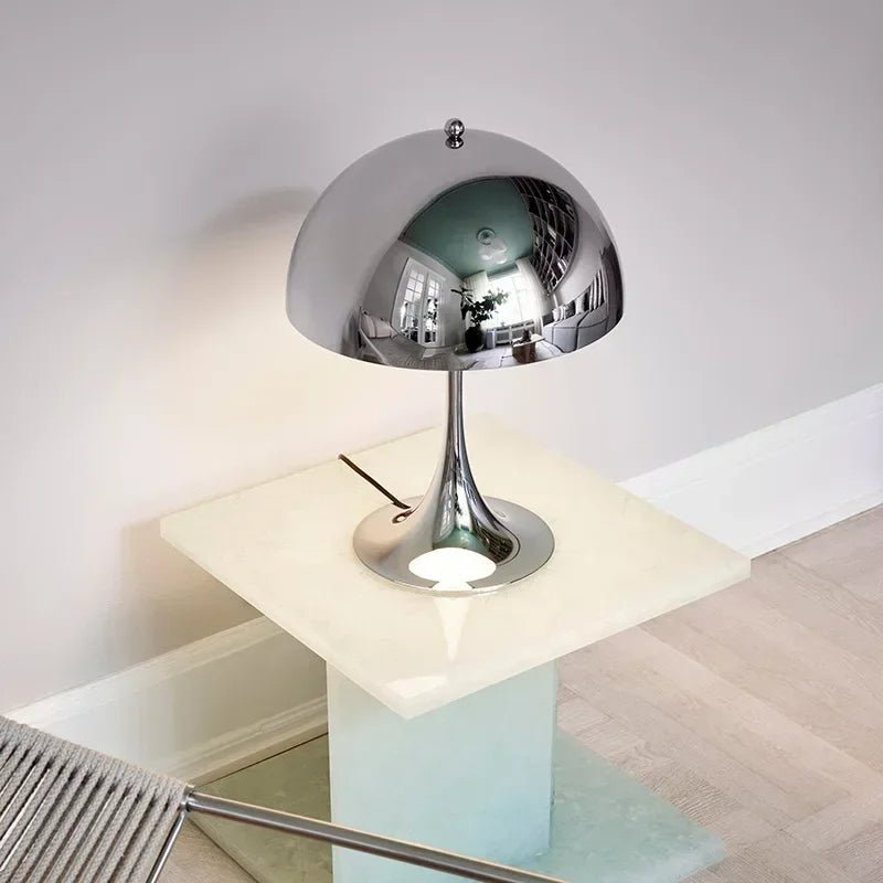 Lampe de Table Champignon Chrome LED Style Danois | Élora