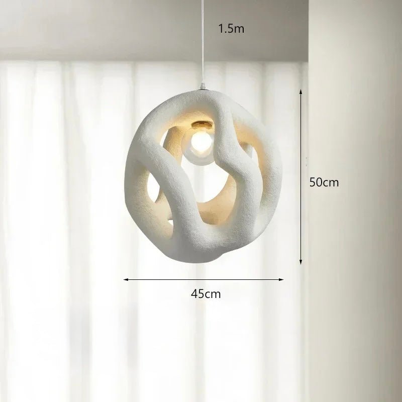 Suspension Wabi Sabi Nordic | Luminaire Design Minimaliste en Résine Noir & Blanc