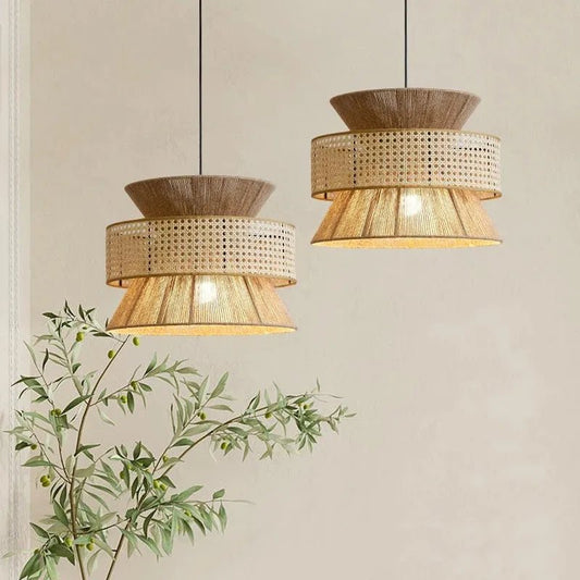 Suspension Artisanale Nomade | Corde de Chanvre, LED
