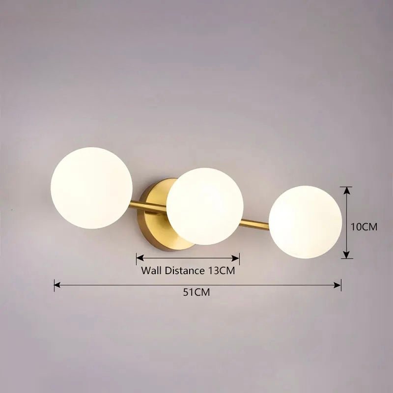 Applique Murale Lunaria | Boule de Verre Dépolie, LED Incluse