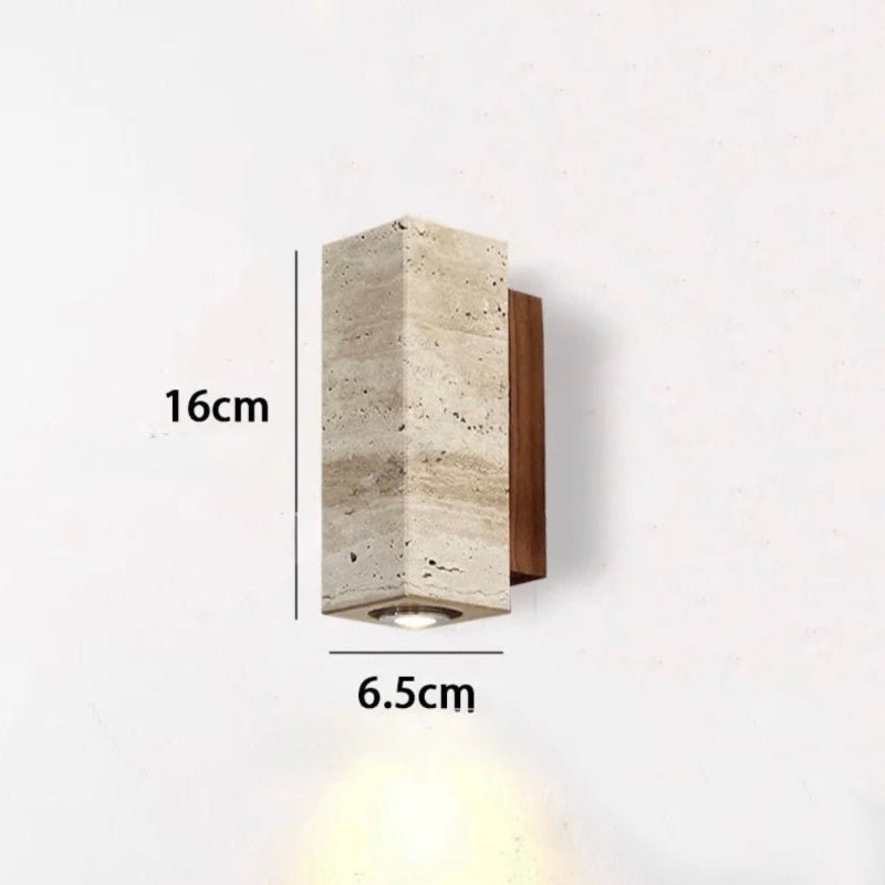 Applique murale Travertin et Bois Naturel | Sabi