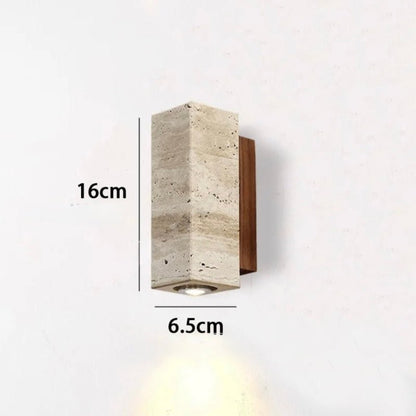 Applique murale Travertin et Bois Naturel | Sabi