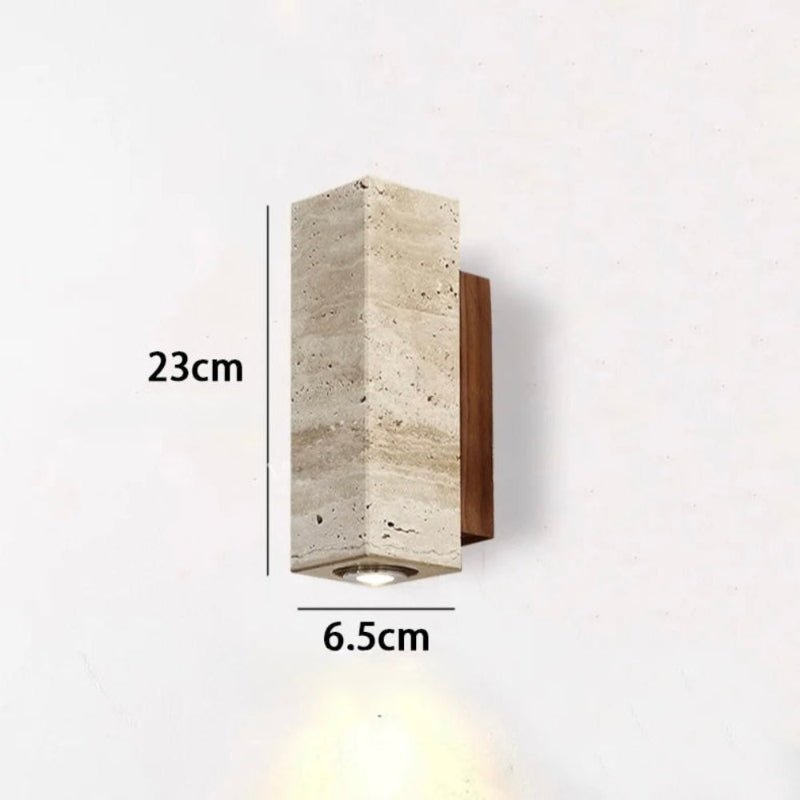 Applique murale Travertin et Bois Naturel | Sabi