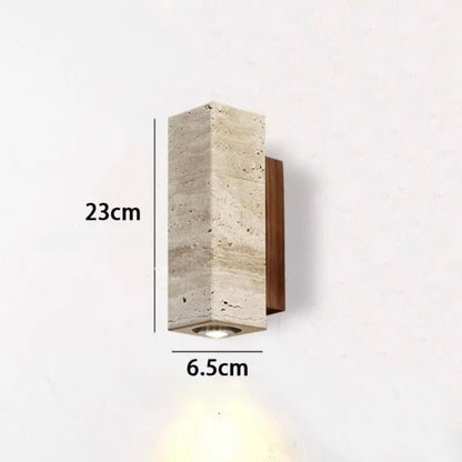 Applique murale Travertin et Bois Naturel | Sabi