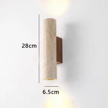 Applique murale Travertin et Bois Naturel | Sabi