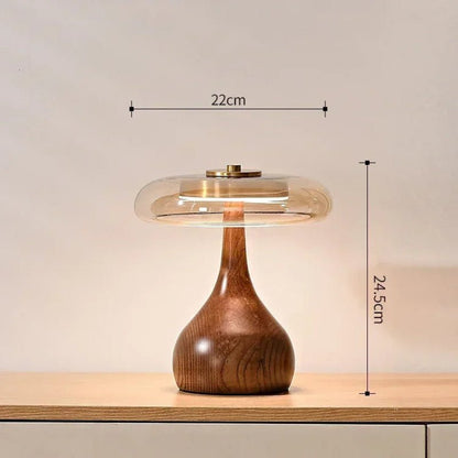Lampe Design Liora | Lampe Rétro Haut de Gamme en Verre et Bois