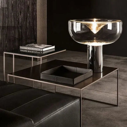 Lampe de Chevet AuraLuxe™| Design Moderne en Verre Transparent