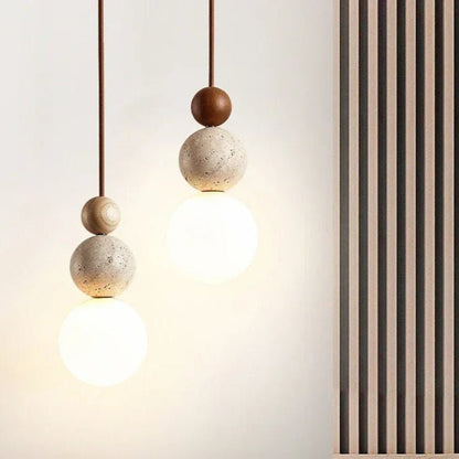 Suspension en Bois et Pierre Moderne | Harmonie