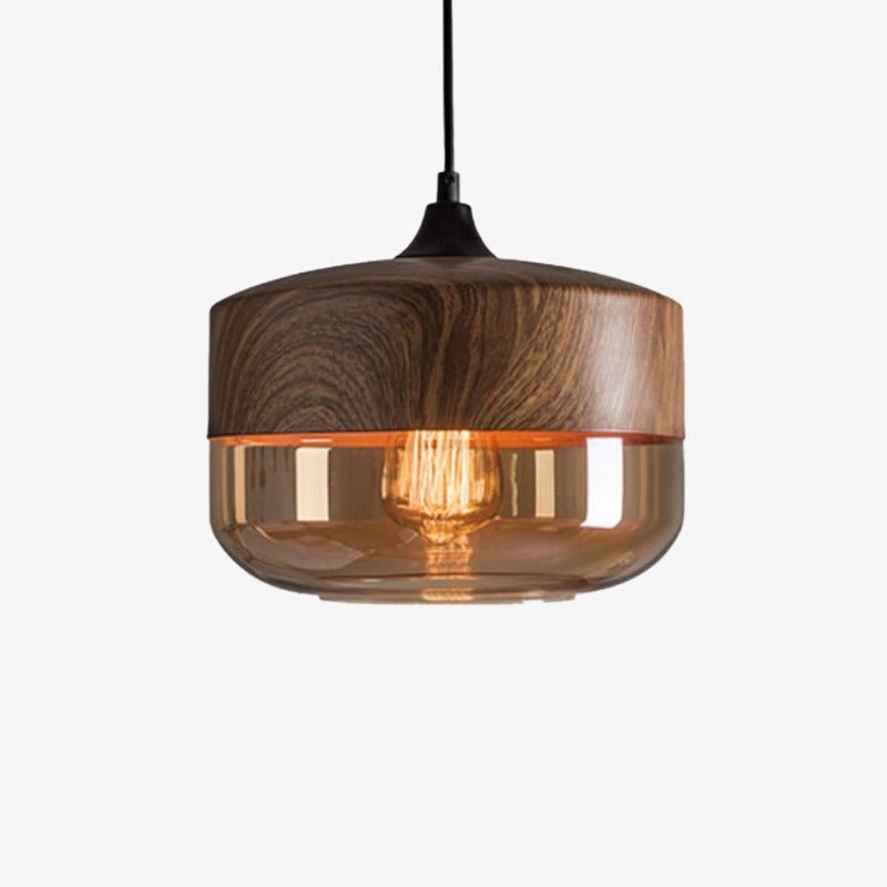 Lampe Suspendue Nordique LED LumenBois | Moderne en Bois et Verre
