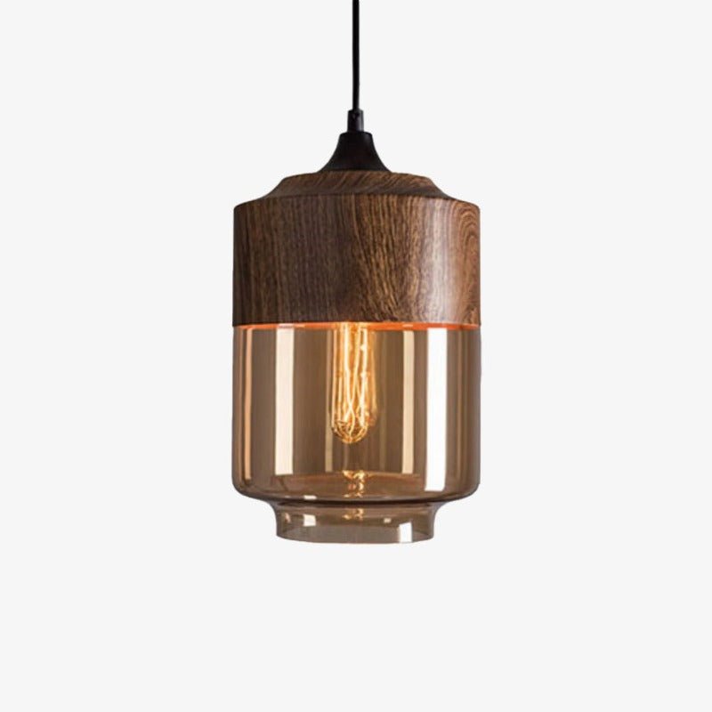 Lampe Suspendue Nordique LED LumenBois | Moderne en Bois et Verre