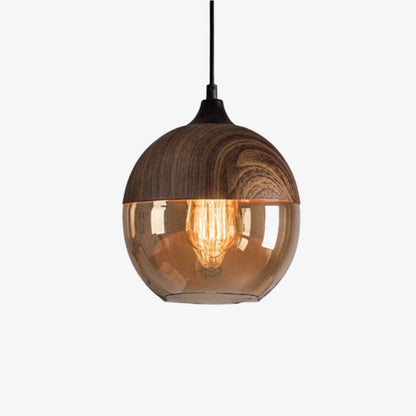 Lampe Suspendue Nordique LED LumenBois | Moderne en Bois et Verre