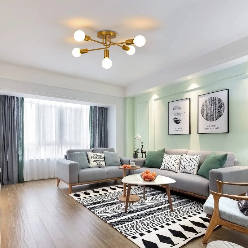 Plafonnier Doré Orion | Industriel Rétro pour Salon & Chambre