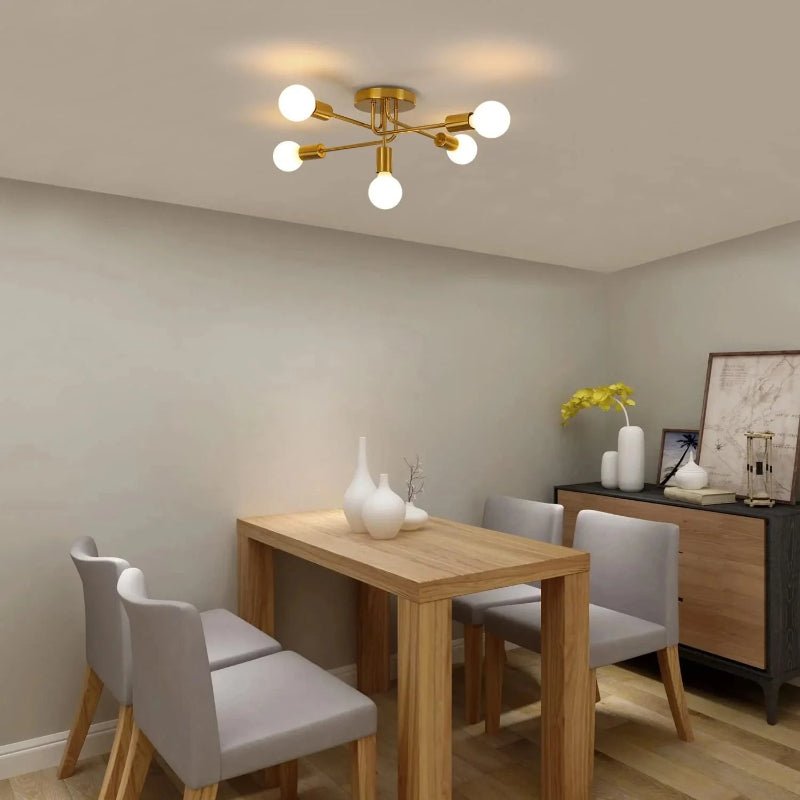 Plafonnier Doré Orion | Industriel Rétro pour Salon & Chambre