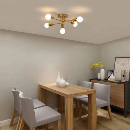 Plafonnier Doré Orion | Industriel Rétro pour Salon & Chambre