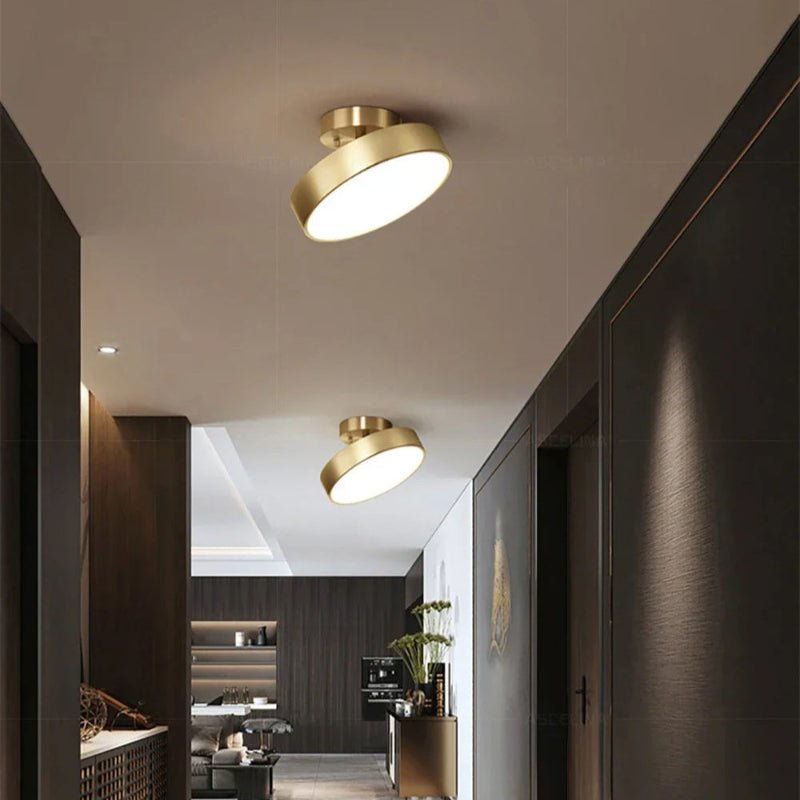 Plafonnier Rotatif en Cuivre Éclairage Intelligent | Orion