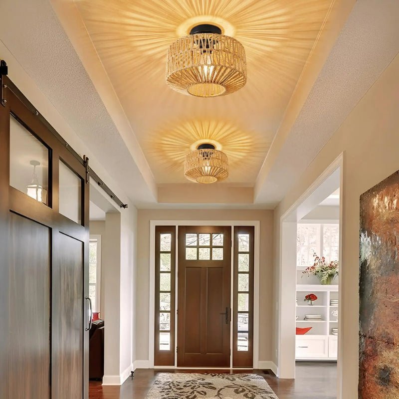 Plafonnier en Rotin Tressé à la Main | NaturaLight