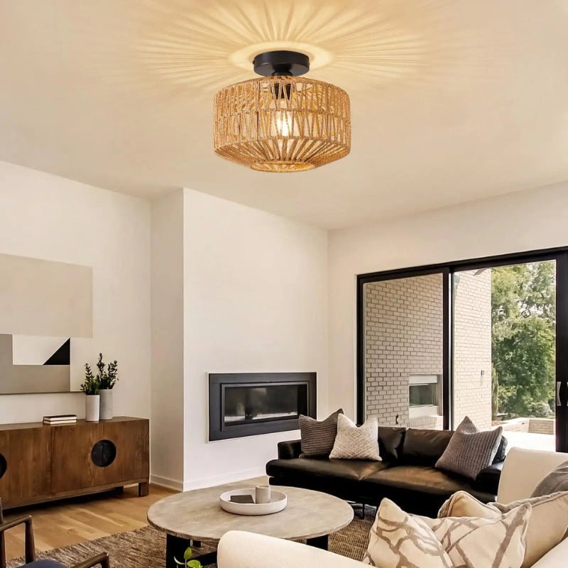 Plafonnier en Rotin Tressé à la Main | NaturaLight