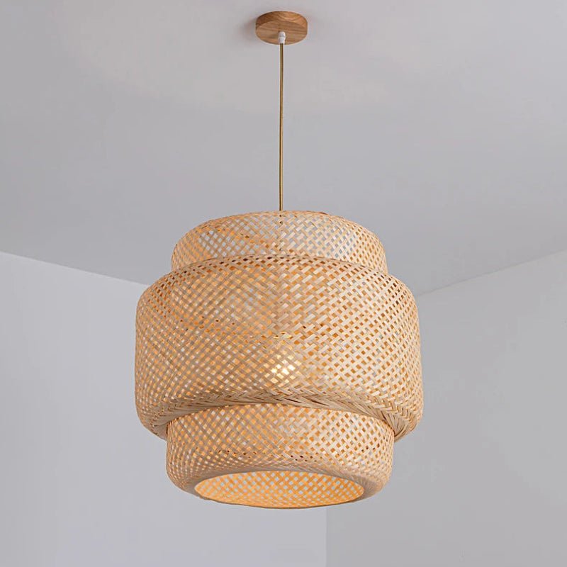 Suspension en Bambou Tressé Style Chinois |  Lustre BambooZen