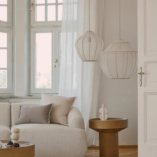 Suspension Minimaliste en Tissu Aéria | 2 Tailles 3 Éclairages